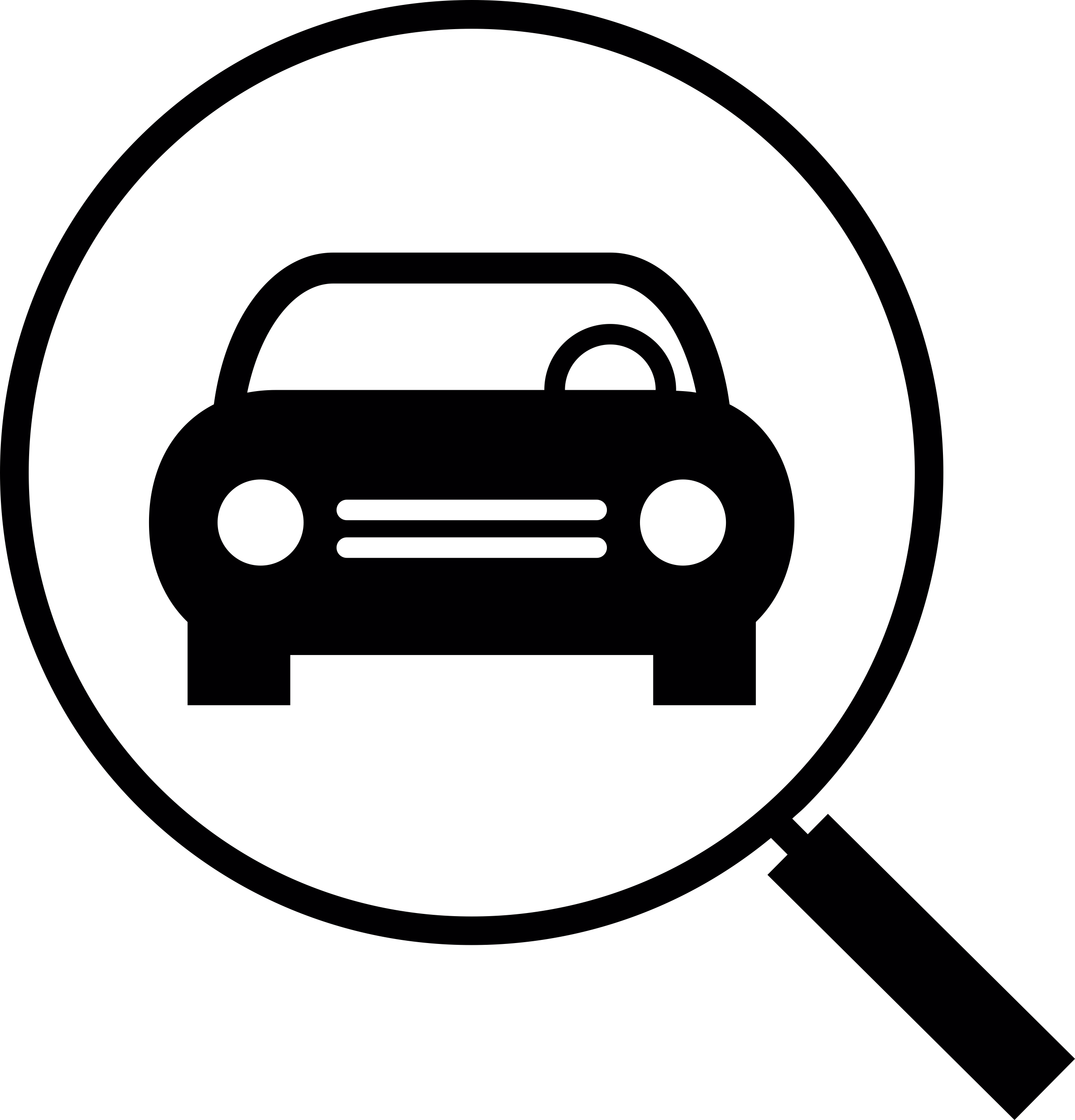 Car Front In Magnifier Glass Outline Icon Svg Set Free Vectors
